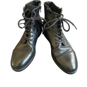 Aldo Men's Black Leather Boots sz 9.5